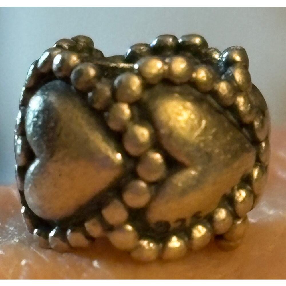Pandora S925 ALE Heart Spacer Charm Sterling Silver Love Bead